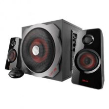 Altavoces TRUST GXT-38 Multimedia Speakers 19023 - 2.1 · Jack 3.5 · Subwoofer · 60W · PC/Wii/PS3/Xbox360 · Negro y Rojo