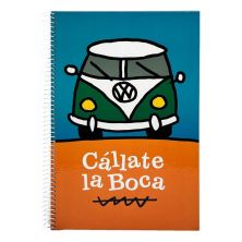 Cuaderno CALLATE LA BOCA 743523 - A4 · 80 Hojas · Espiral · 90gr · Furgoneta Verde