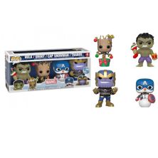 Pack 4 FUNKO POP Hulk, Groot, Capitán América y Thanos - Marvel Edición Especial - 889698517966