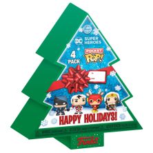 Pack 4 POCKET POP DC Comics Árbol de Navidad - 889698655422