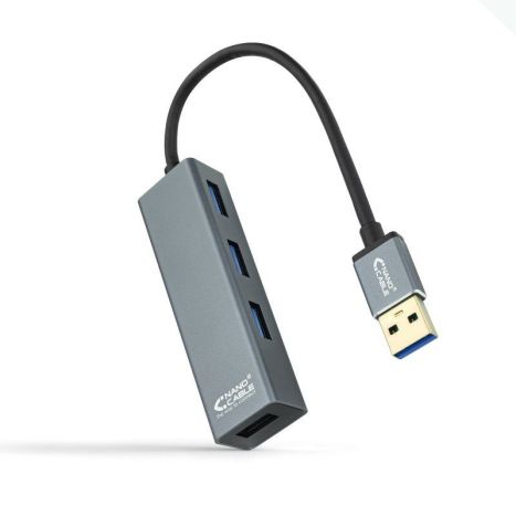 HUB USB 3.0x4 USB Tipo A-M a USB 3.0-H - 0.10m · Gris