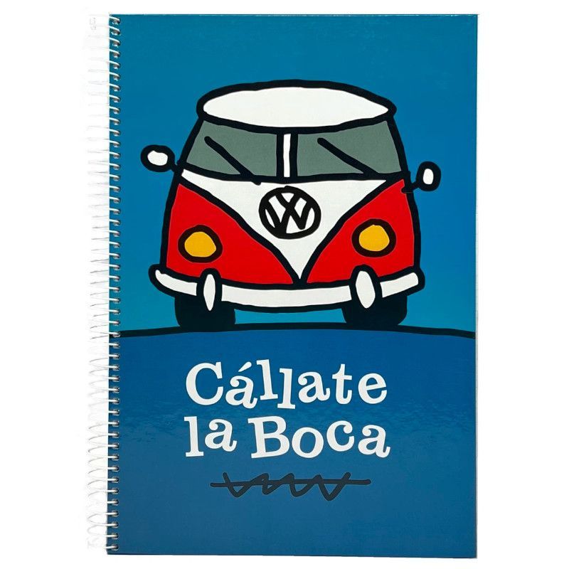 Cuaderno CALLATE LA BOCA 743524 - A4 · 80 Hojas · Espiral · 90gr · Furgoneta Rojo